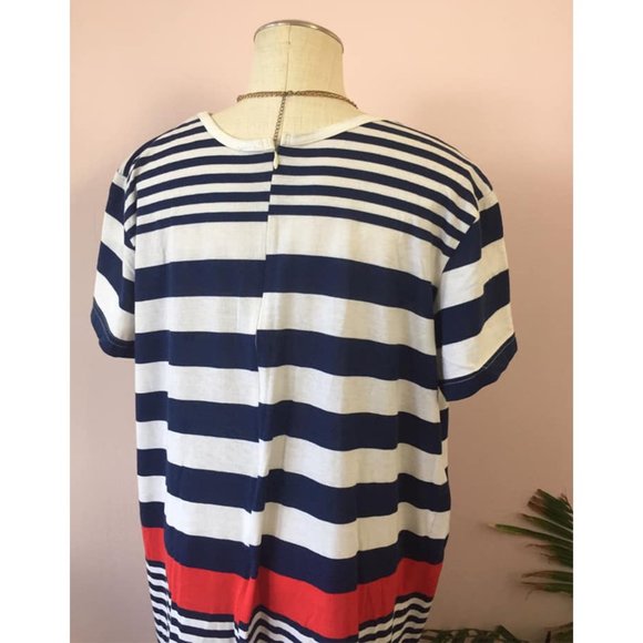 Vintage 80s Striped Oversize Anchor Dress - Picture 5 of 5
